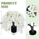 Artificial White Flower Tree 13.8" Tall with Silk Wisteria Flower and Realistic Wood Fake Bonsai Tree Plants Zen Garden Faux Plants for Spring Home Bedroom Office Bathroom Centerpiece Decor