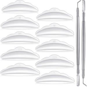 Chumia 52 Pcs Eyelash Lift Tools Kit 50 Reusable Silicone Pads and 2 Stainless Eyelash Separator Tools with Separation Comb for Eye Lashes Curlers Extension(White, Silver)