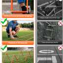 GHB Tangle-Free Agility Ladder Hurdles, 15ft 11 Rungs | 3-in-1 Speed Training Hurdles Set, Footwork Drills for Football, Soccer, Boxing