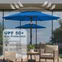 9ft 2-Tiers Patio Umbrella,Outdoor Market Table Umbrella with Push-Button Tilt & Crank | UV Protection,Suit for Backyard,Garden,Pool,Deck(Royal Blue)