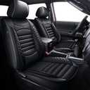 AOMSAZTO Seat Covers Fit for 2024 2025 2026 Toyota Tacoma Truck Double Crew Cab Custom Leather Truck Seat Covers Full Set(Black,5 Seats)