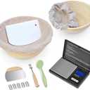 Sourdough Bread Proofing Basket, Set of 2, 9 Inch and 10 Inch Round Banneton with Digital Scale, Bench Scrapers, Scoring Lames for Sourdough Starter Kit