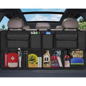 NEWFOM Car Trunk Organizer and Storage, Large Capacity Backseat Hanging Storage Accessories, Backseat Car Organizer for SUV/MPV/Truck (Black)