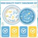 Beach Bachelorette Party Decorations - 96 Pcs Last Toast on The Coast Tableware Set, Disposable Blue Bachelorette Paper Plates Napkins Forks, Bridal Shower Decor Supplies, Serves 24 Guests