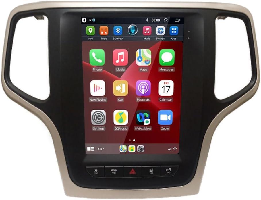 for Jeep Grand Cherokee Radio Upgrade 2014-2020 10.4inch Tesla Style IPS Touch Screen Android 13 GPS Navigation Wireless carplay Android Auto with Free Reverse Camera