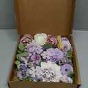 Floweroyal Artificial Flowers Combo Purple Flowers Mix Silk Flowers Dahlia Roses with Stems for DIY Wedding Bridal Bouquets, Baby Shower, Floral Arrangement, Table Centerpieces, Home Decorations.