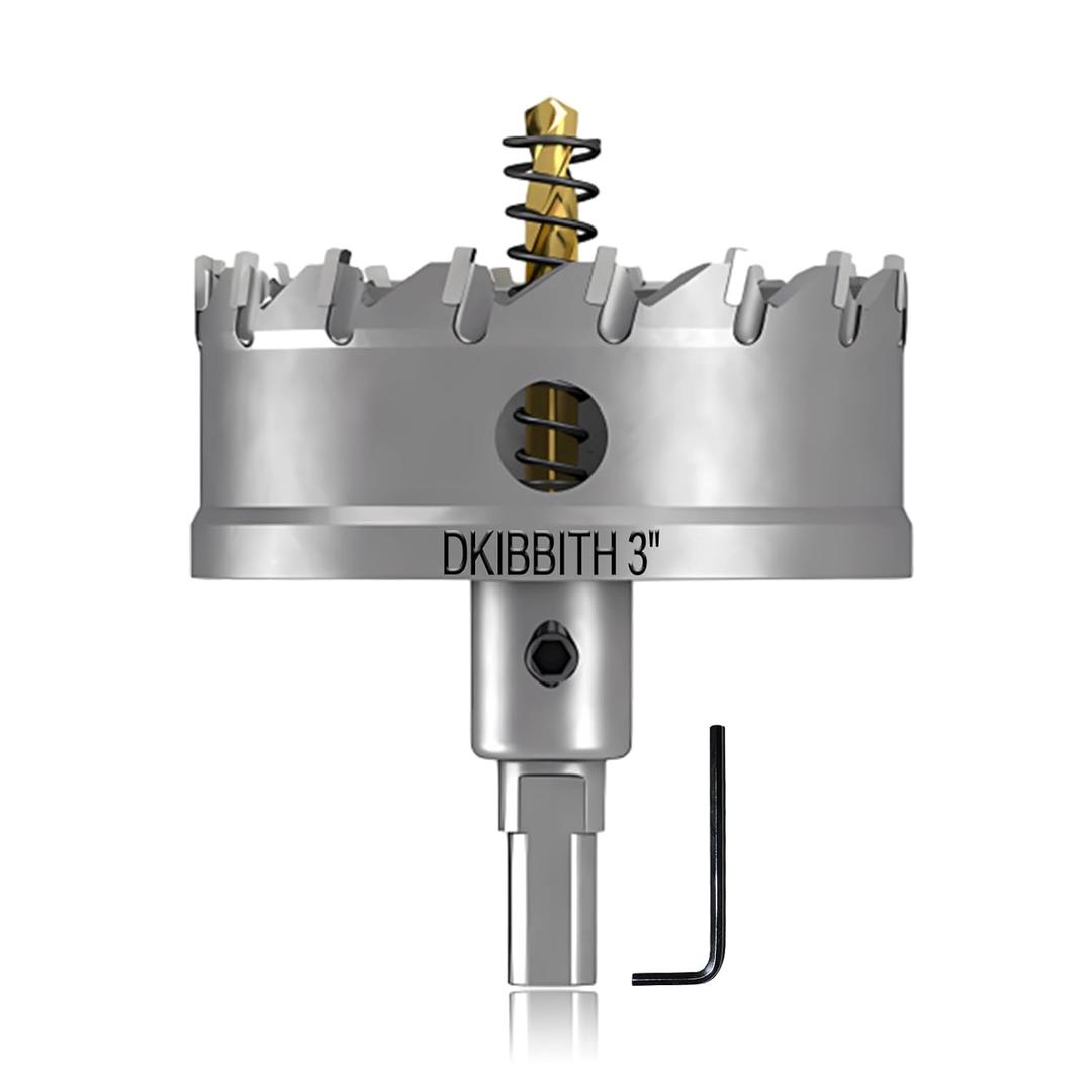 TCT Hole Saw Set, 3"(76mm) Heavy Duty Tungsten Carbide Tipped Hole Cutters for Stainless Steel Mild Steel Copper Iron Brass Plastic and More, with Titanium-Plated Pilot Drill Bits