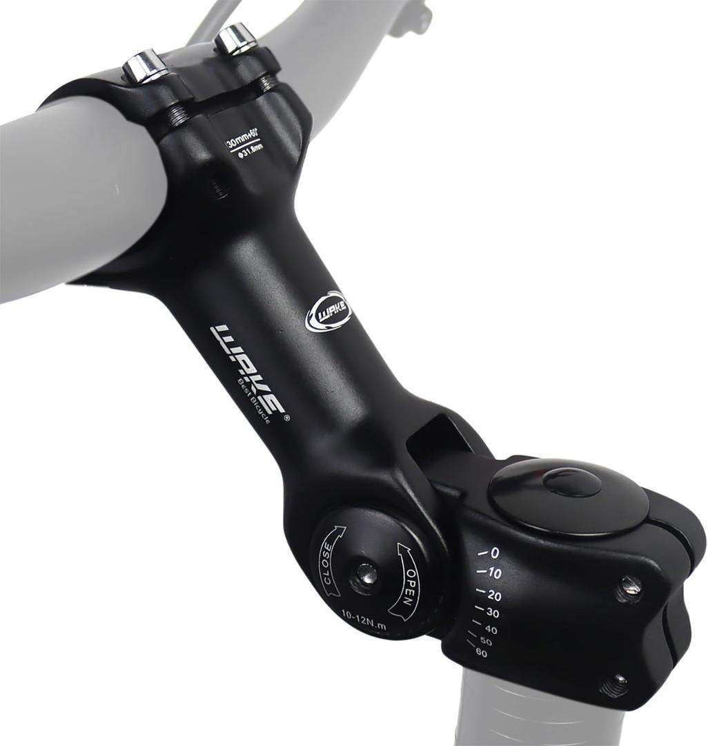 Wake Bike stem 25.4 31.8 0-60 Degree 90mm 110mm 130mmBike Adjustable stem for Mountain Bike, Road Bike, MTB, BMX, Cycling