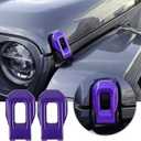 Voodonala for Jeep JL ABS Hood Latches Engine Buckle Bonnet Fastener Engine Cover Decor Trim Protction Cover for 2018-2026 Jeep Wrangler JL JLU Gladiator JT Exterior Accessories Purple 2pcs