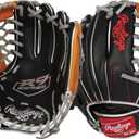 Rawlings | R9 Youth Contour FIT Baseball Glove | Sizes 11" - 12" | Multiple Styles (11.5" | Infield/Pitcher, Black / Tan | Modified Trap-Eze Web)