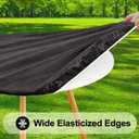 Smiry Round Picnic Tablecloth, Waterproof Elastic Fitted Table Covers for 36" - 44" Tables, Wipeable Flannel Backed Vinyl Tablecloths for Camping, Indoor, Outdoor, Black