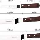 Offset Cake Icing Spatula Set of 3 Professional Stainless Steel Decorating Frosting Spatulas (4"-6"-8" Flexible Resistant Blade) Angled with Wooden Handle