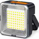 1Pc, Solar Rechargeable LED Camping Lantern, Smiling Shark USB Rechargeable COB Work Light with Power Bank, Portable Emergency Tent Light with Hanging Hook for Outdoor
