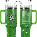 Undergo Soccer Cup 40 oz Tumbler with Handle (Green)