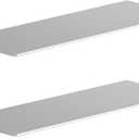 Danpoo Adhesive Floating Shelves for Wall Storage, Metal Wall Shelves for Living Room, Bathroom, Kitchen, 16 Display Shelves for Collectibles(Silver, 2 PCS)