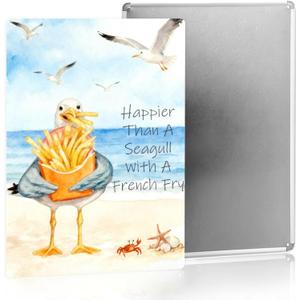 Beach Room Decor Coastal Home Decor Funny Seagull Pictures Beach Themed Gifts Cute Metal Sign For Bedroom Livingroom Cafe Club 8x12 Inches Tin Sign