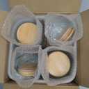 ANSQU Set of 4 Vintage Glass Airtight Storage Jars, 17 FL OZ Glass Storage Containers with Bamboo Lids, Canning Jar for Kitchen Counter, Pantry, Cookie, Coffee, Tea, Sugar, Cute Jars