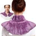 Microwavable Heating Pad for Neck, Shoulders, and Back - Weighted Neck Warmer with Moist Heat, Purple, Lavender Scented