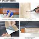 2 x Leather Repair Patch Self-Adhesive Cuttable Vinyl Leather Repair Tape Kit for Couches Sofa Car Seat Furniture Cabinets Chair (3.9x78.7 inch, Beige)