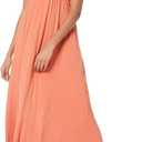 Amazon Essentials Women's V Neck Short Sleeve Waisted Maxi Dress (
Rust Orange, X-Small)