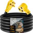 25ft 50 Amp Welder Extension Cord, NEMA 6-50 STW 6AWG/3C Heavy Duty Industrial Welder Cord, 250 Volts, 12500 Watts, for Hobart, Lincoln, Miller Welder & EV Charger, ETL Listed