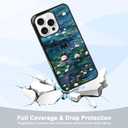 Water Lilies Phone Case Fit for iPhone 16 Pro TPU Shockproof Protective Monet Waterlily Cat Flowers Phone Cover Gift for Boy Girl Men Women