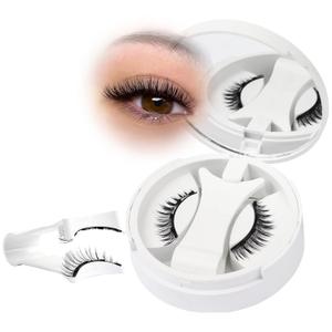 Losha Magnetic Eyelashes No Glue Needed Magnetic Lashes with Applicator 1 Pair Wispy Reusable False Eyelashes without Eyeliner (Delicate)