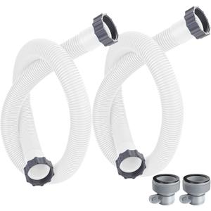Pool Pump Hoses Replacement for Above Ground Pools 1.5" Diameter Pool Filter Pumps Hose with 2 Type B Adapters 59" Long Pools Hose Filter Hoses Kit for Sand Pump Saltwater Systems, 2 Pack