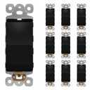 LIDER Minimalist Design Matte Finish Lighted Decorator Switch, Frameless Paddle Light Switch with Locator Light, Grounding Screw, 3-Way or Single Pole, 15A 120V, UL Listed,LS15-3W-BK10P, Black,10 Pack (3 Way (Wall Plate Not Included))