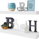 BAMEOS Floating Shelf,Wall Shelf,Decor Wall Mounted Shelves,Hanging Shelf Set L24xW6 for Bathroom Kitchen Living,Kitchen,Room Bedroom Storage,White | for Bathroom, Kitchen, Living, Room, Bedroom Storage, 24x6
