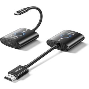 Wireless HDMI Transmitter and Receiver,No WiFi Connection Required.TX is USB C.No Driver Installation Required,2.4/5.8GH for 1080P Wirelessly Video from Laptop,Camera,PC to Monitor/TV