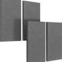 UMIACOUSTICS 4 PCS Fiberglass Acoustic Panels, 2 Thick 23.6" x 11.8" Sound Absorbing Panels , Heather