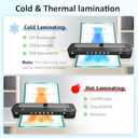 13 Inch Laminator Machine - 11x17 Laminator with 50 Sheets, Cold & Thermal, Built-in Paper Cutter & Corner Rounder, A3 Laminating Machine for Classroom Home School (Black)