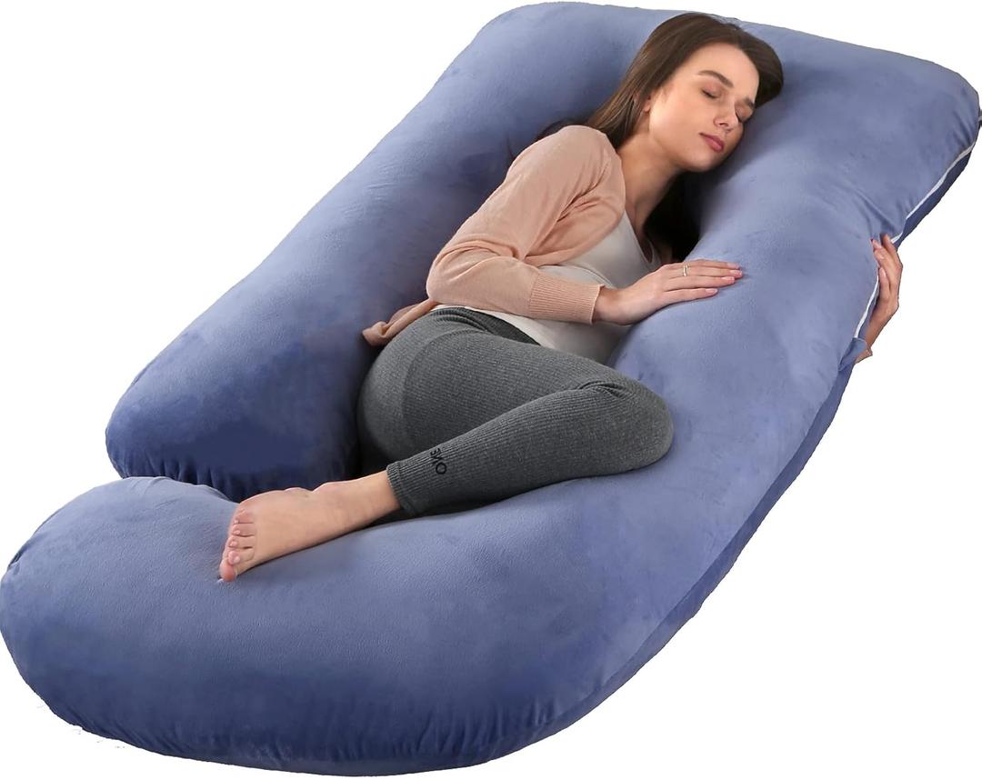 Pregnancy Pillow,57 inches U Shaped Maternity Pillow with Removable Cover Full Body Pillow Support for Back, HIPS, Legs, Belly