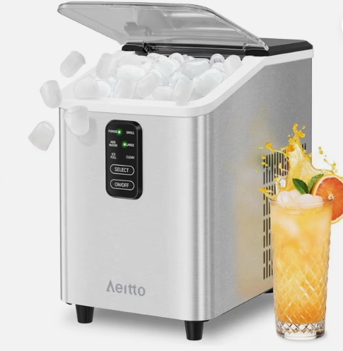 Aeitto Countertop Ice Maker Machine ICM1282S Stainless Steel 
