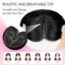 Isaic Hair Toppers for Women 18 Inch Synthetic Hair Pieces, 360 Clips In and Adjustable Bandage Layered Toppers, Toppers Hair Pieces Add Volume for Thinning Hair and Daily Use (Jet Black)