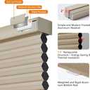 Persilux Custom Blackout Cellular Shades Window Blinds Honeycomb Blinds for Windows (Beige, 36" Wx48 H) Cordless Window Shades for Home Room Darkening Cellular Blinds & Shades for Bedroom and Kitchen