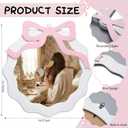 Pink Bow Wall Mirror 14.6 x 15.8'' Decorative Makeup Mirror Coquette Room Decor for Bedroom Living Room Dresser Dorm Office Cabinet