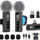 USB C Lavalier Microphone Wireless Mini Mic for Type-C Android Phone/Tablet/PC Video Recording Clip-on Mics with Rotatable Clip&Denoise Recording, Ideal for Vlog Tiktok Youtube Podcast Content Creator