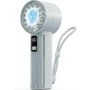 MORECORE Portable High Speed Handheld Fan with Ice Cooler, 21HRS Run Time, 1-100 Speed & 4000mAh Battery Rechargeable, Mini Personal Turbo Fan for Woman Men Travel Camping Outdoor Gift-Blue