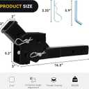 Fullwatt Folding 2" Trailer Hitch Adapter, Hitch Extender 2 Inch with 16.3'' Length, 500LB Extension Compatible