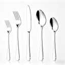 20-Piece Silverware Set for 4, Premium 18/10 Stainless Steel Flatware, Quality Heavy Duty Cutlery Utensils, Mirror Polished Dishwasher Safe Silverware for Home Wedding Housewarming Gift - HIKAA