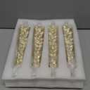 Eywamage Gold Christmas Tree Candles with Remote, Real Wax Flickering Flameless LED Taper Candles Set of 4