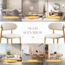 Kitchen Dining Chairs Set of 4 Modern Soft Linen Farmhouse Dining Room Chair with Metal Legs, Beige/Original