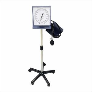 Rolling Stand Type Aneroid Sphygmomanometer with Cuff, Clear Gauge