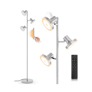 36W LED Tree Floor Lamp, Modern Dimmable Standing Lamp with Remote & Touch Control, 4 Color Temperatures, 3 Rotatable LED Light Floor Lamps for Living Room, Bedroom, Office