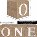 Burlap Print ONE Boxes for 1st Birthday Decorations Boho First Birthday Decorations Gender Neutral 3 Pcs ONE Balloon Box