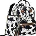 Diaper Bag Backpack for Women with Changing Pad, Baby Bag with Insulated Pockets Multifunctional Diaper Bags For Baby Girl Boy Waterproof Baby Bags For Boys Girls Maternity Bag Cow Print