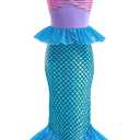 Mermaid Dress, Mermaid Tail Costume Little Girls Princess Dress up with Crown for Girl 3-8 Gift (5-6 Years, Blue)
