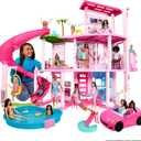 Barbie Dreamhouse, Pool Party Doll House with 75+ Pieces and 3-Story Slide, House Playset, Pet Elevator and Puppy Play Areas, One Size